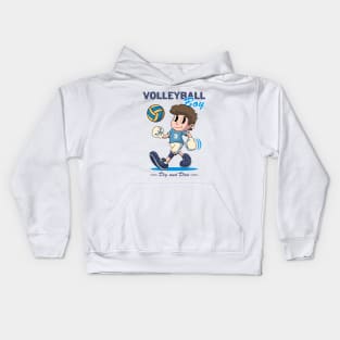 Funny Volleyball Boy Kids Hoodie